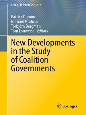 cover image of New Developments in the Study of Coalition Governments